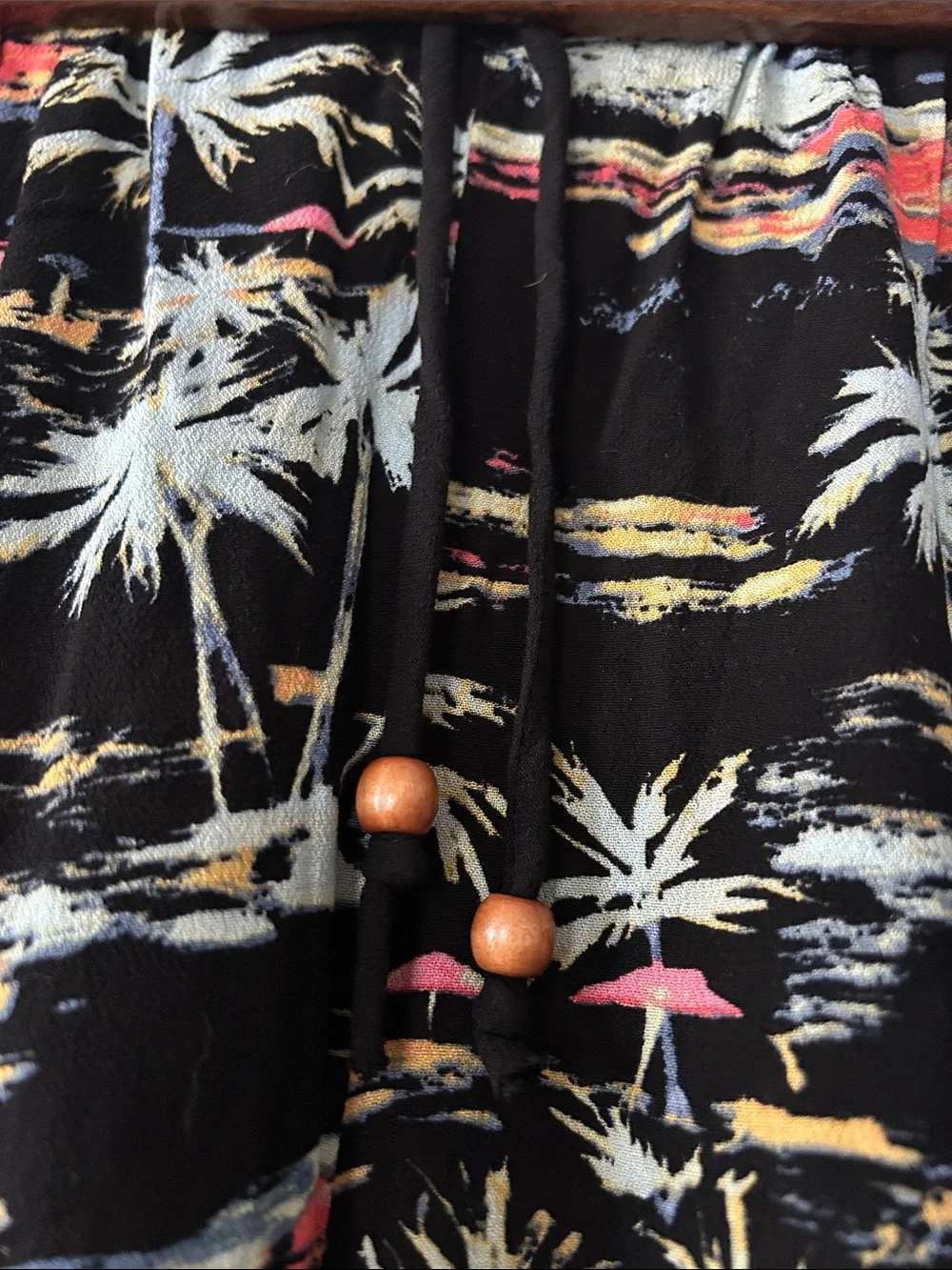 Free People Women’s Black Tropical Print Wide-Leg Pants